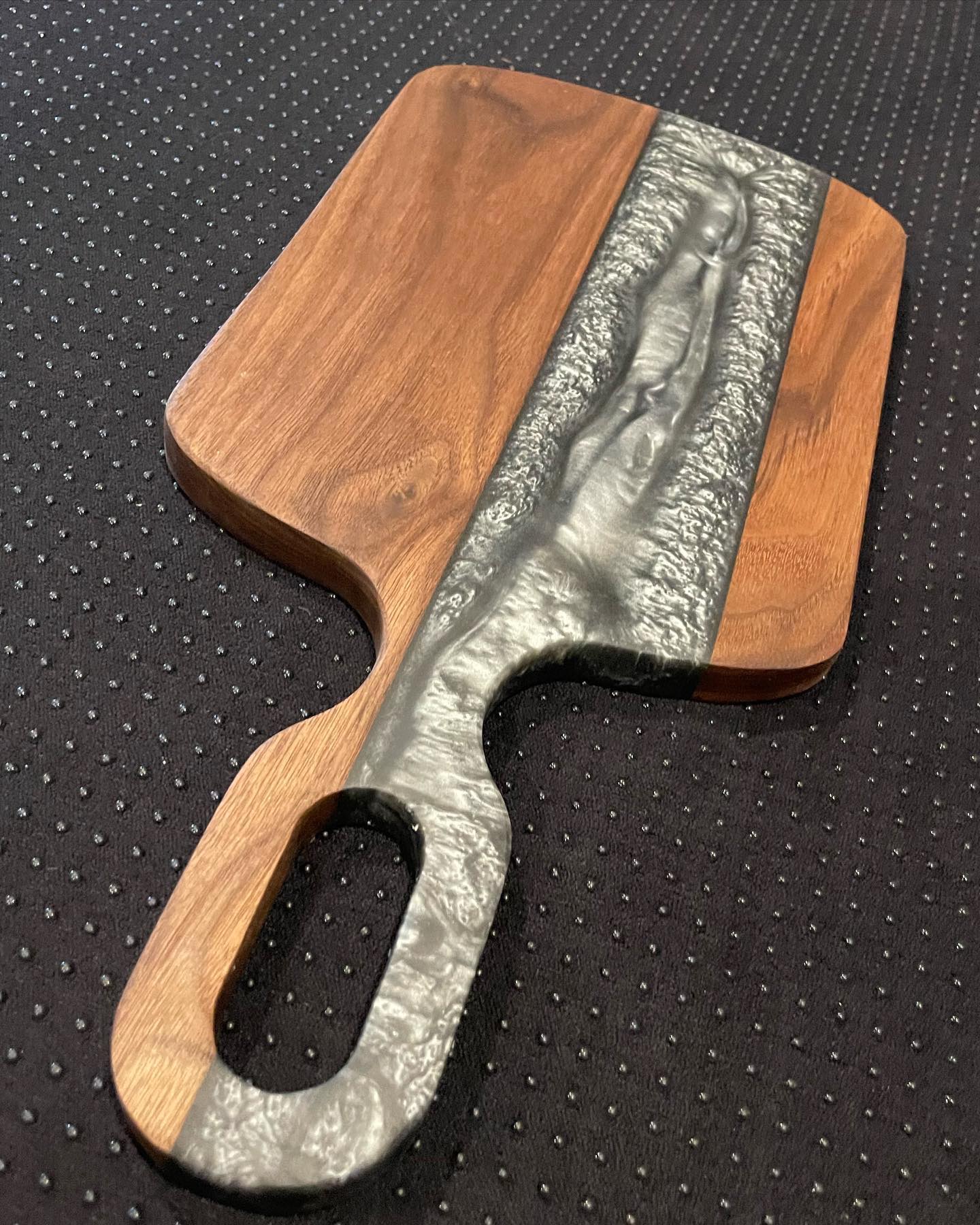 Wood and Epoxy Serving Board - Gunpowder Grey Resin