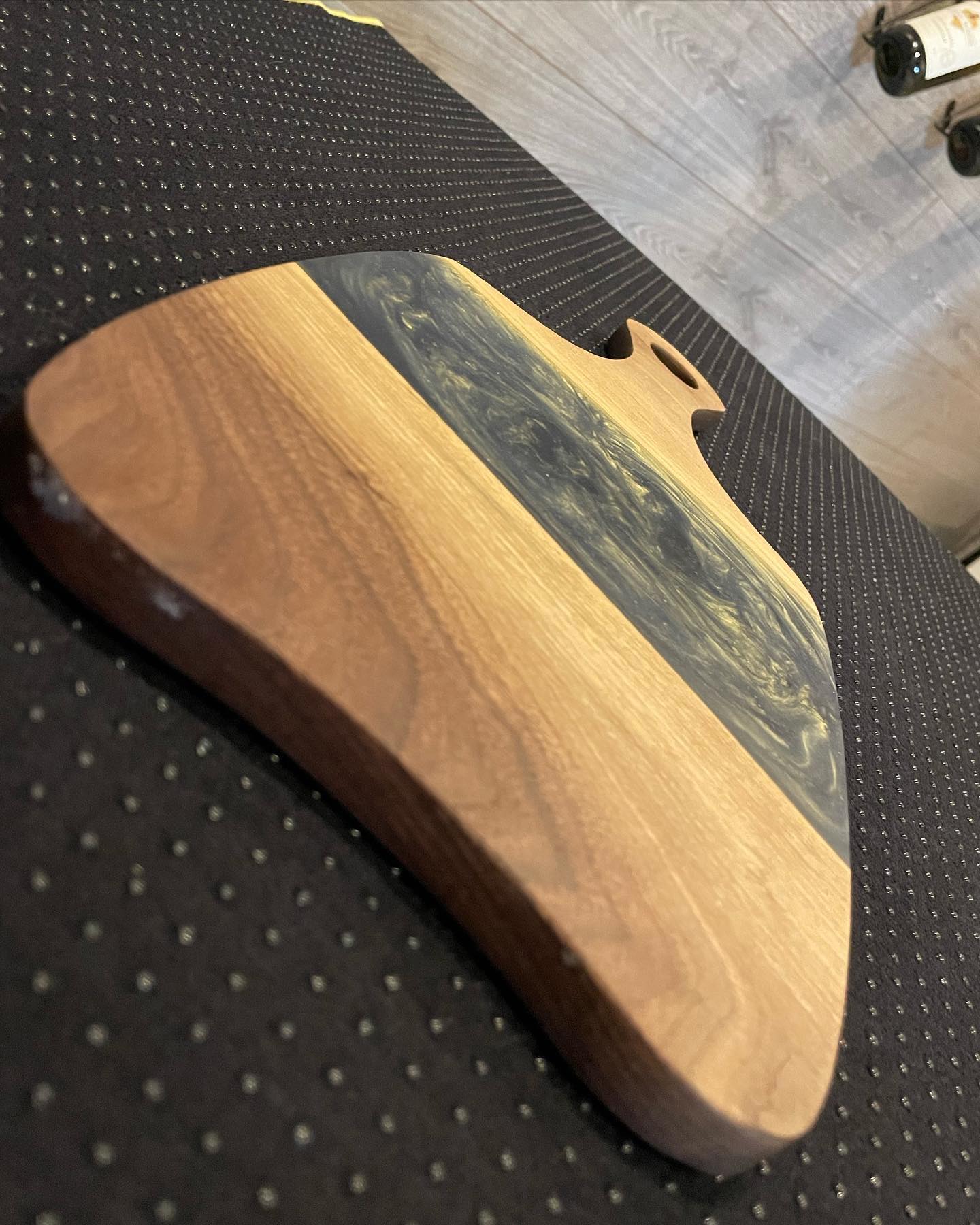 Wood and Epoxy Serving Board - Blue-Gold Resin