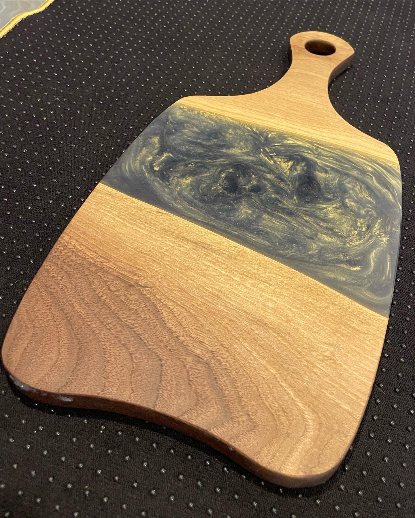 Wood and Epoxy Serving Board - Blue-Gold Resin