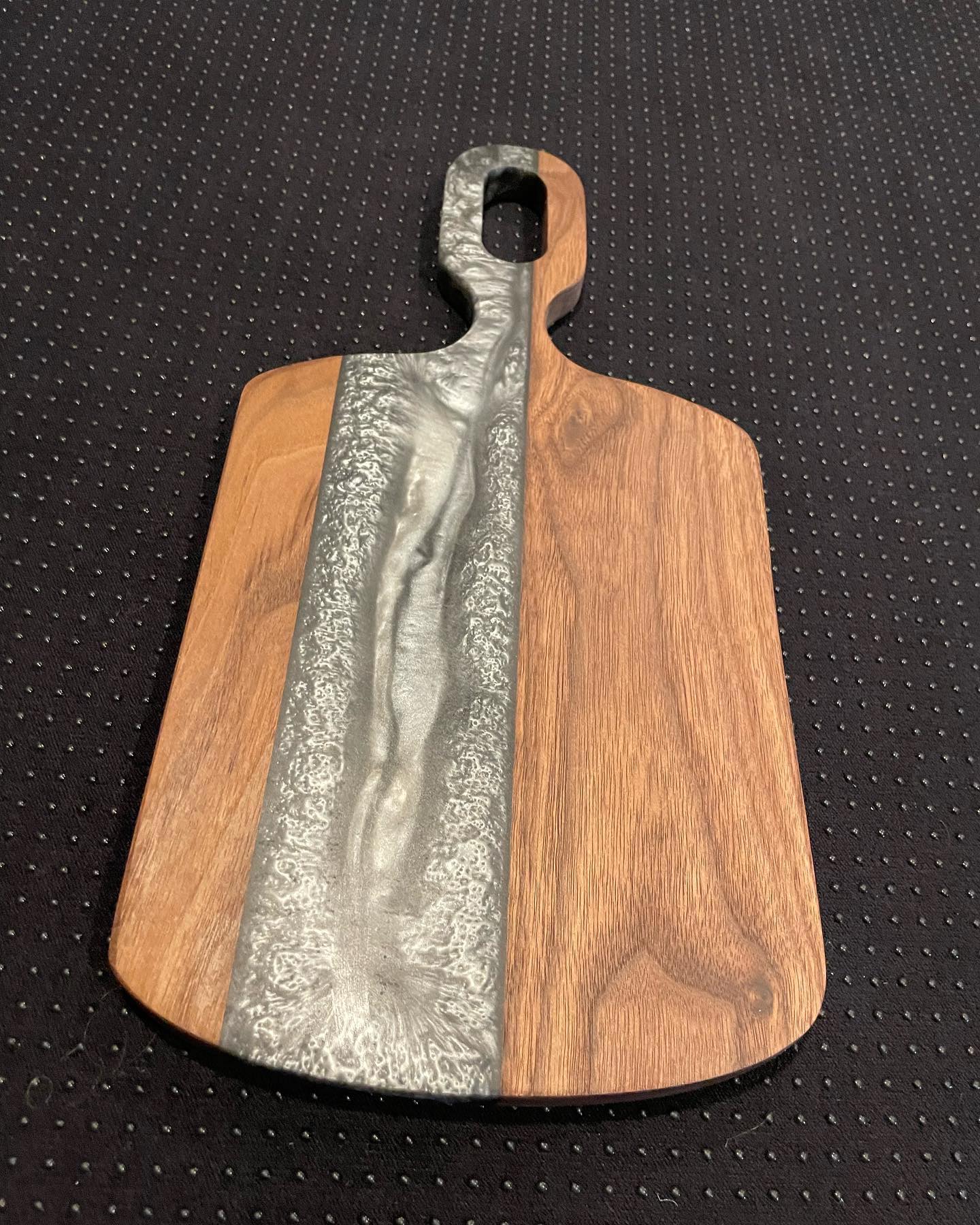Wood and Epoxy Serving Board - Gunpowder Grey Resin
