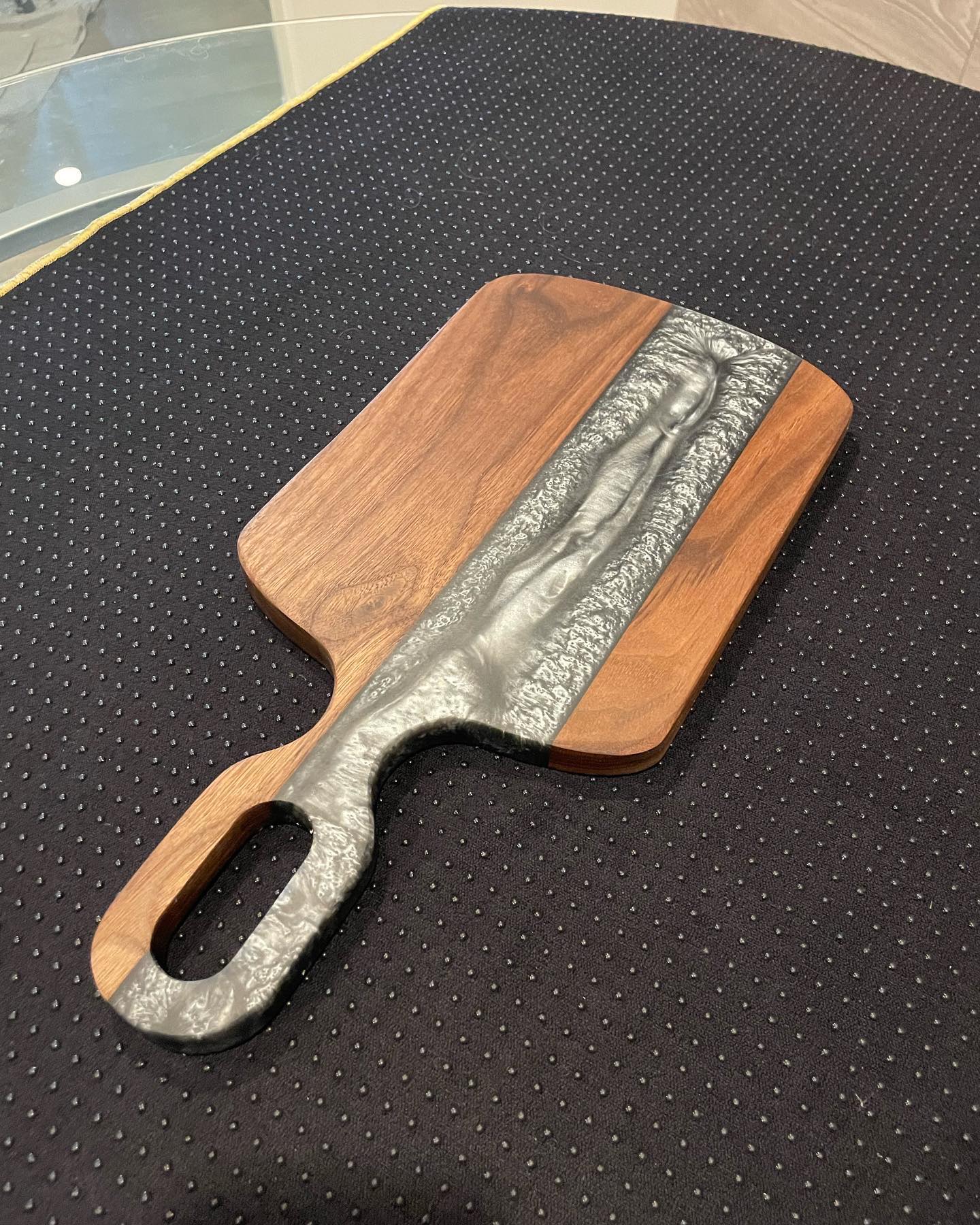 Wood and Epoxy Serving Board - Gunpowder Grey Resin