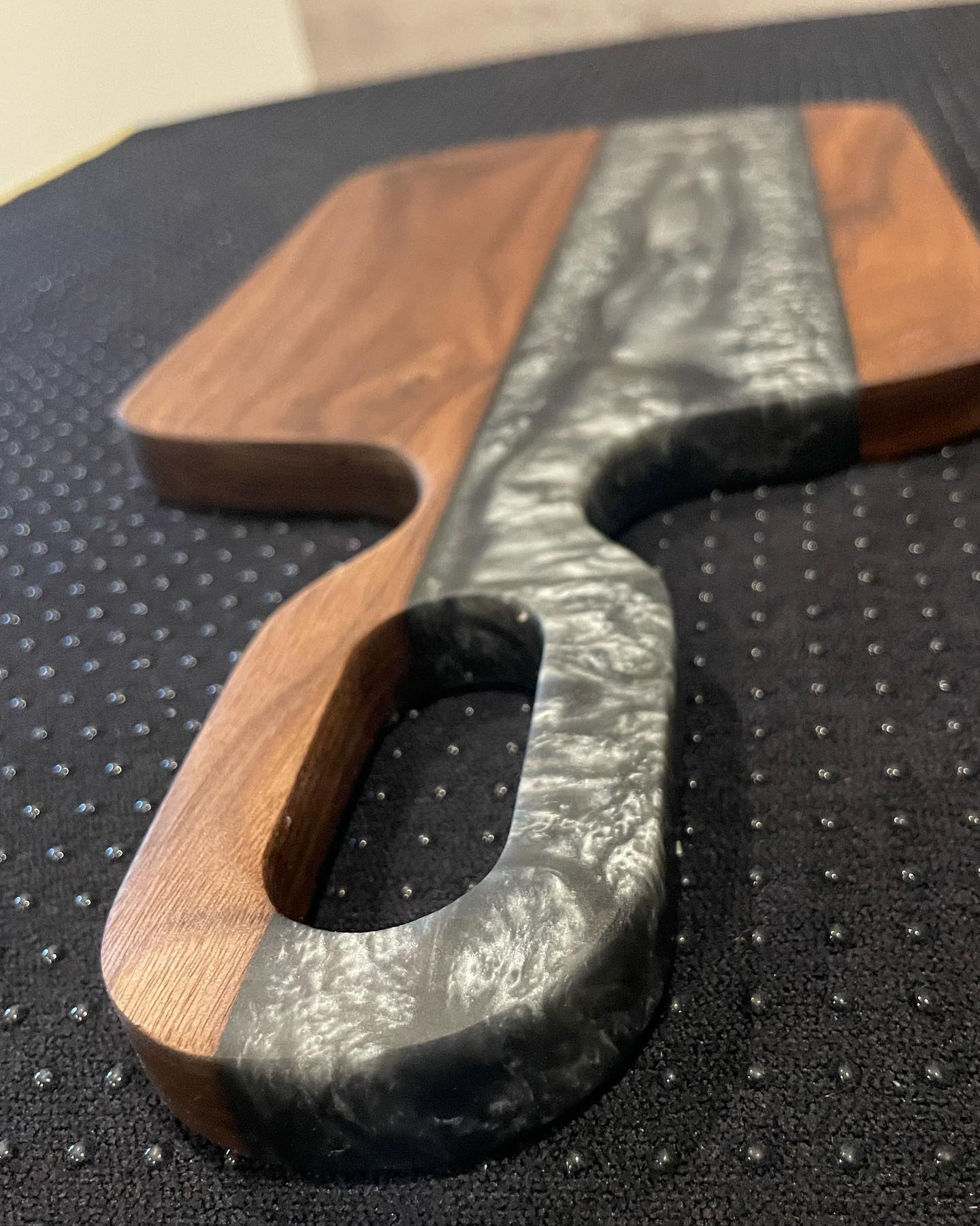 Wood and Epoxy Serving Board - Gunpowder Grey Resin