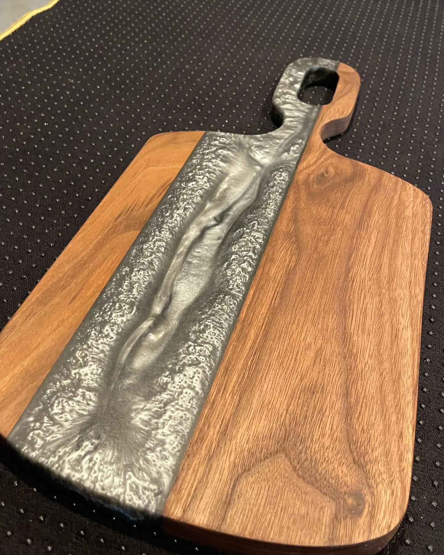Wood and Epoxy Serving Board - Gunpowder Grey Resin