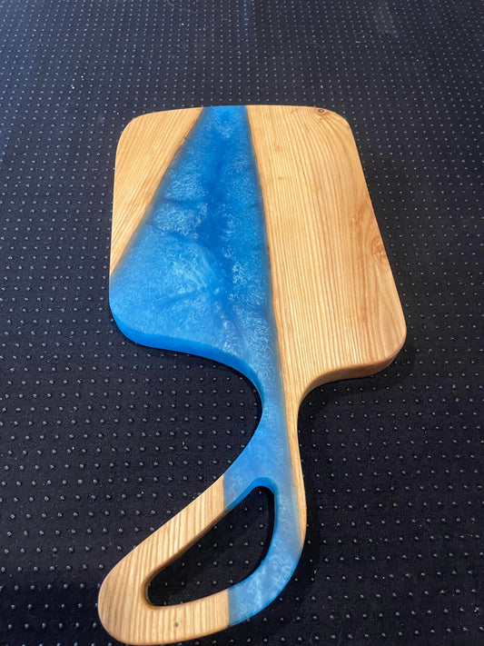 Wood and Epoxy Serving Board - Blue Resin