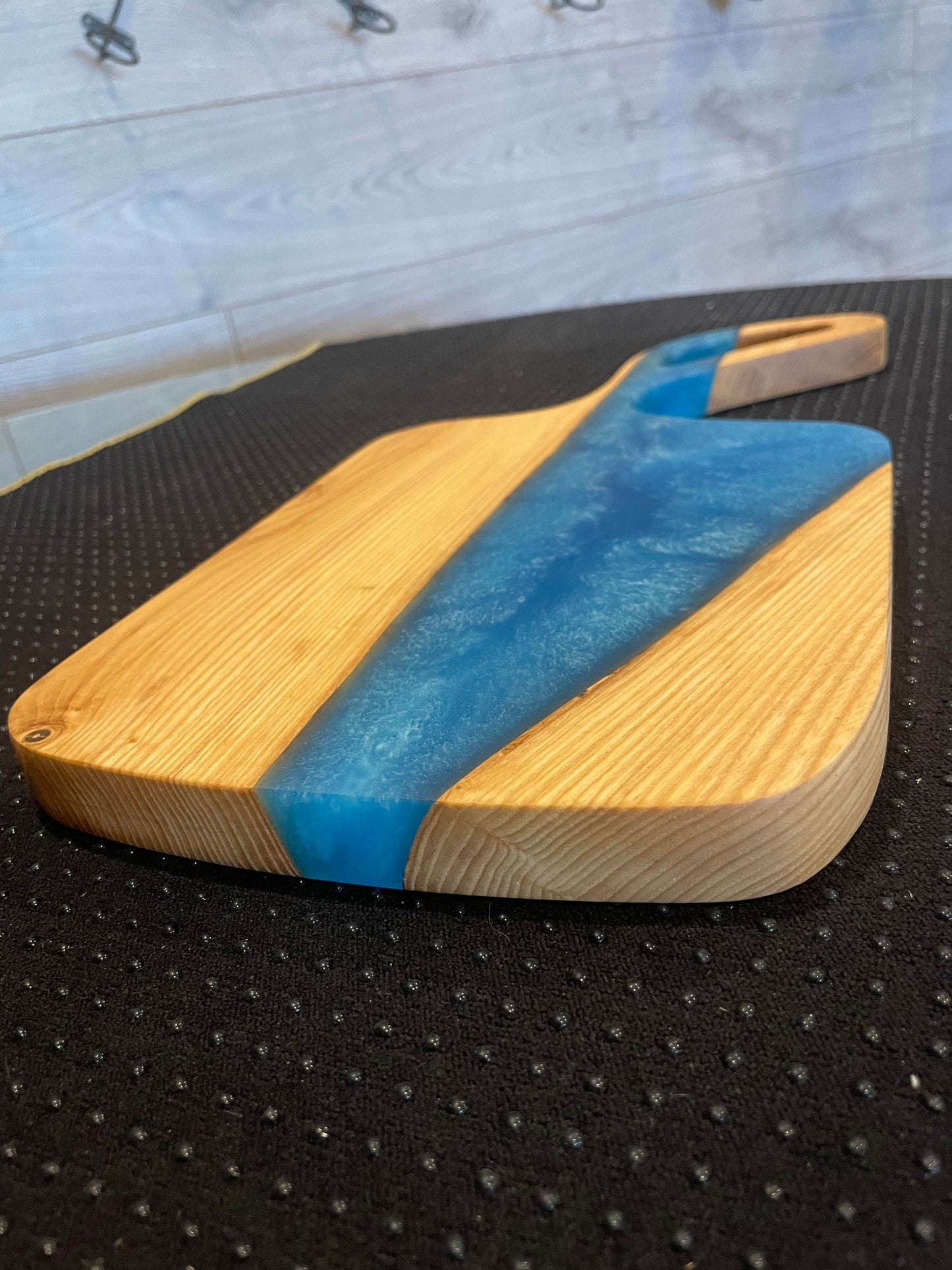 Wood and Epoxy Serving Board - Blue Resin
