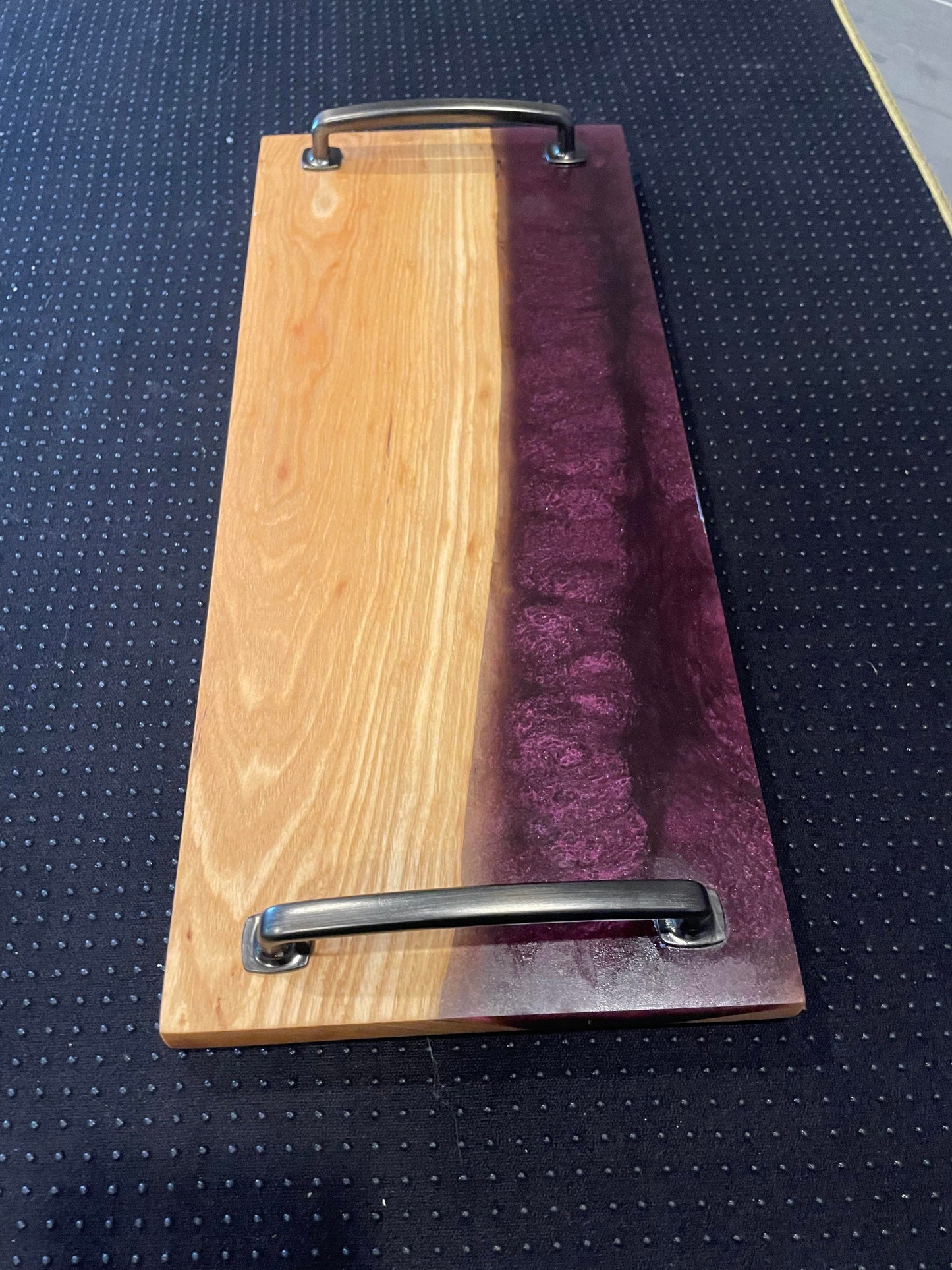 Wood and Epoxy Serving Board -Burgundy Resin