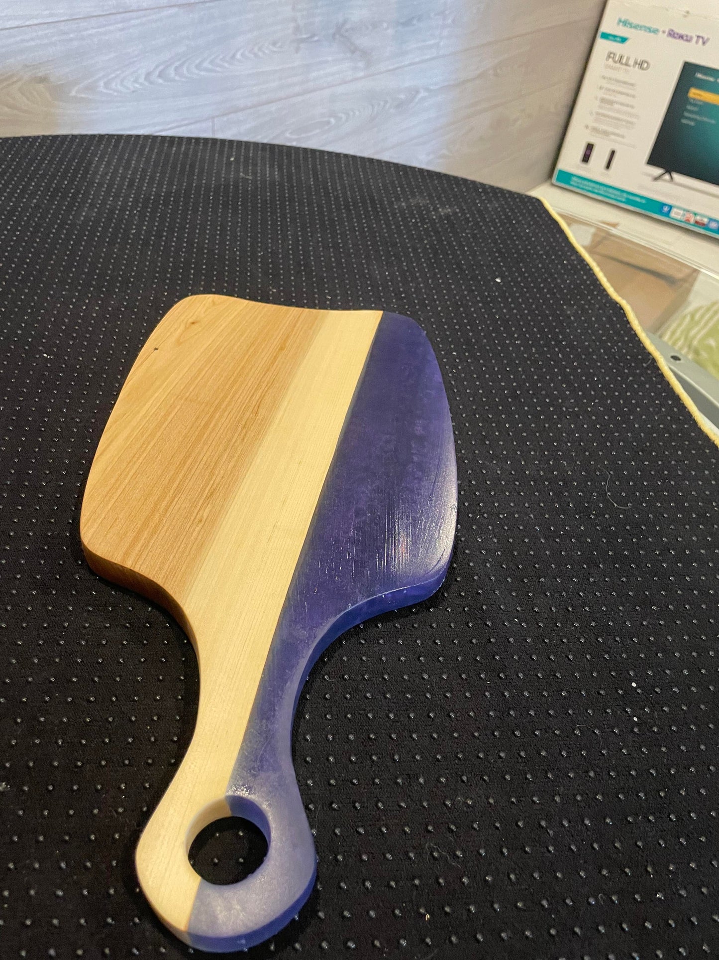 Wood and Epoxy Serving Board - Dark Purple Resin