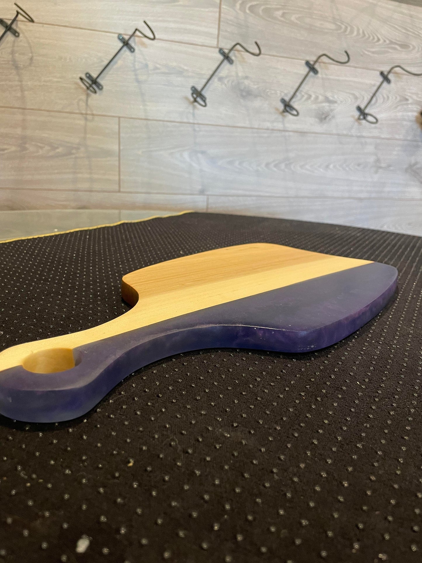 Wood and Epoxy Serving Board - Dark Purple Resin